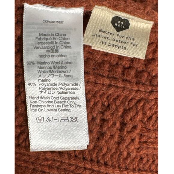 Madewell Ridgecrest Cable Pullover Sweater in Heather Cumin Size M - Picture 6 of 11